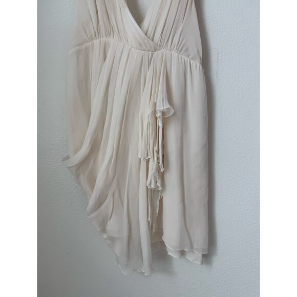 Alice + Olivia Light Pink/Cream Silk Chiffon Drape Dress Size Small - Picture 4 of 9
